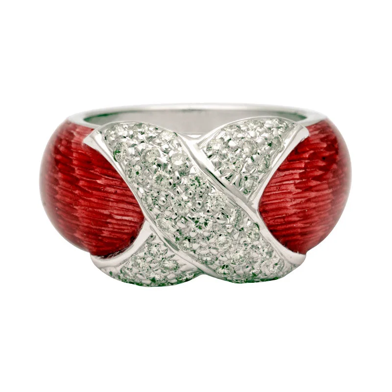 vintage wedding rings for women -Ring-Diamond (Enamel)