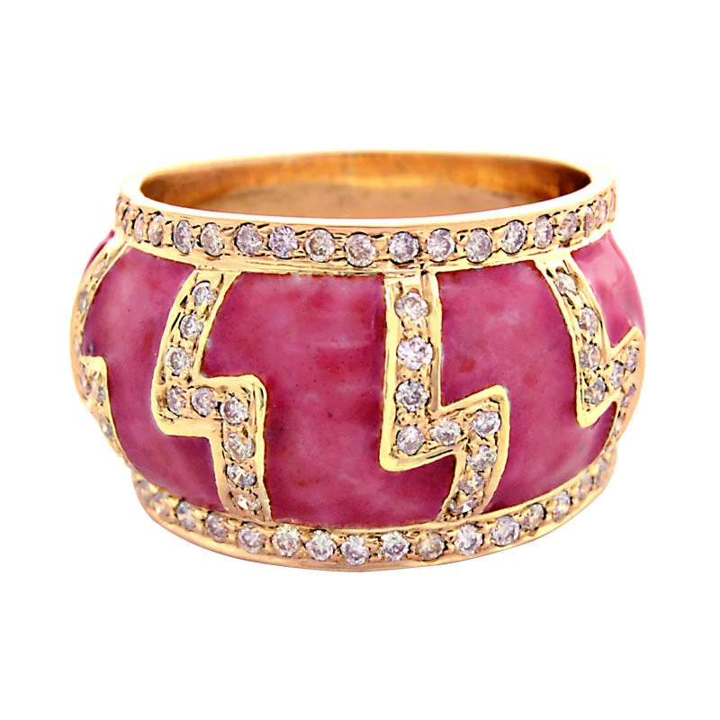 art deco rings for women -Ring-Diamond (Enamel)