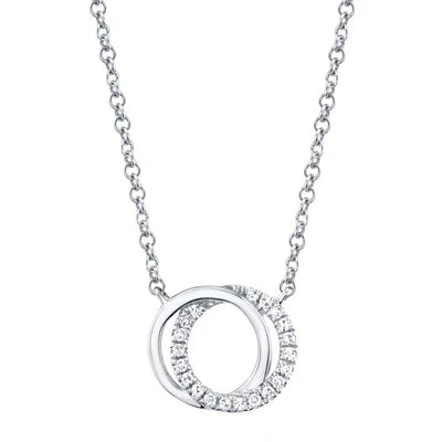 modern pendant necklaces for women -Shy Creation .07ctw Diamond Love Knot Necklace