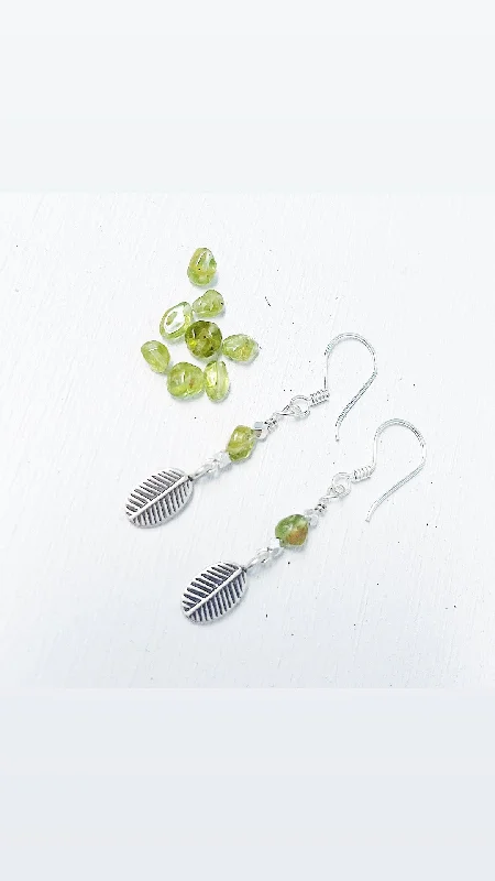 romantic pearl earrings for women -PERIDOT PETAL EARRINGS