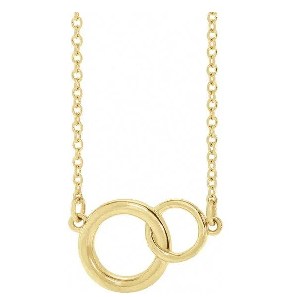 sterling silver necklaces for women -14k Gold Interlocking Circle Necklace