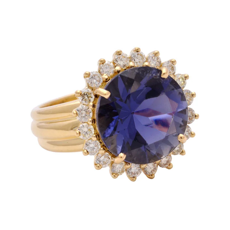 opal rings for women -Ring-Iolite and Diamond