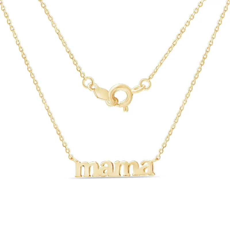 personalized crystal necklaces for women -Mama Necklace  Gold