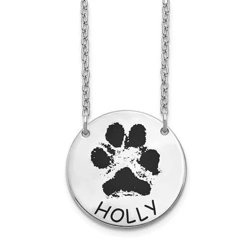 diamond necklaces for women -Paw Print with Name Necklace