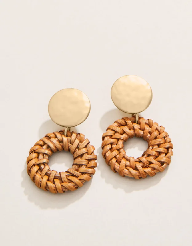 unique earrings for women -Joanne Wicker Earrings Brown