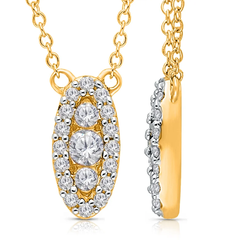 pendant necklaces for women -Kallati .30ctw Lab Grown Diamond Halo Necklace