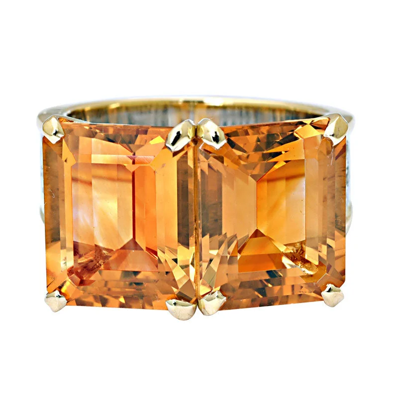 infinity wedding bands for women -Ring-Citrine and Diamond