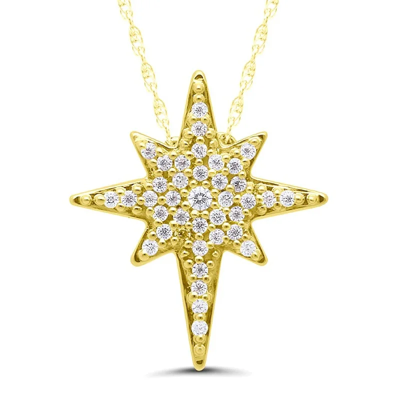 silver chain necklaces for women -.12ctw Diamond Star Necklace