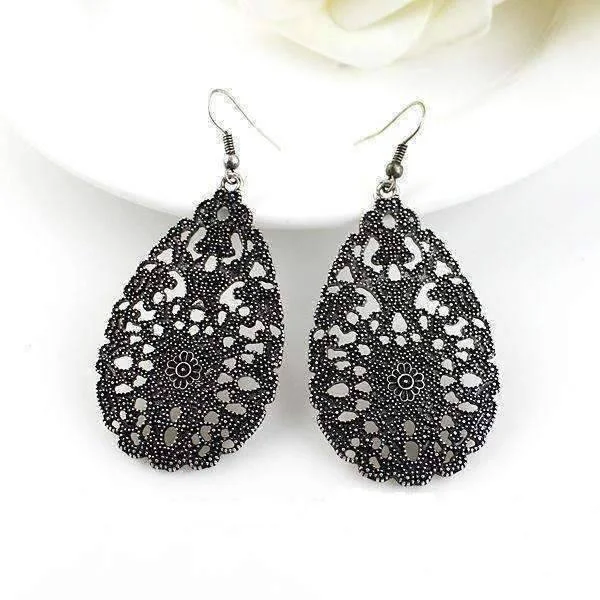 trendy crystal earrings for women -Ancient Artifacts Earrings in Black or Silver For Woman