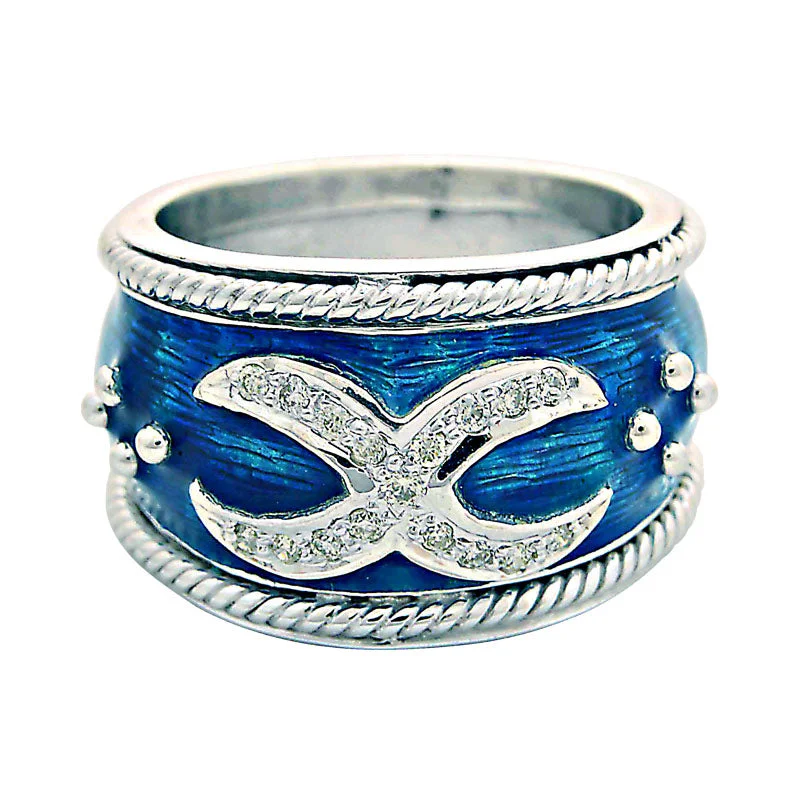 custom promise rings -Ring-Diamond (Enamel)