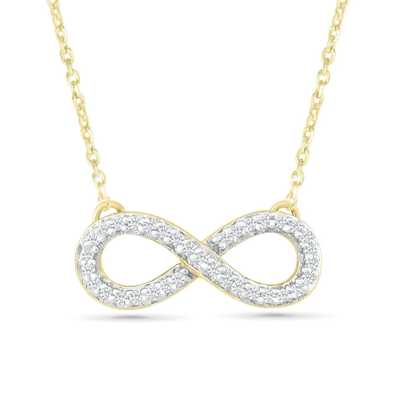 bridal necklaces for women -Infinity Pendant Necklace in Diamond Pave