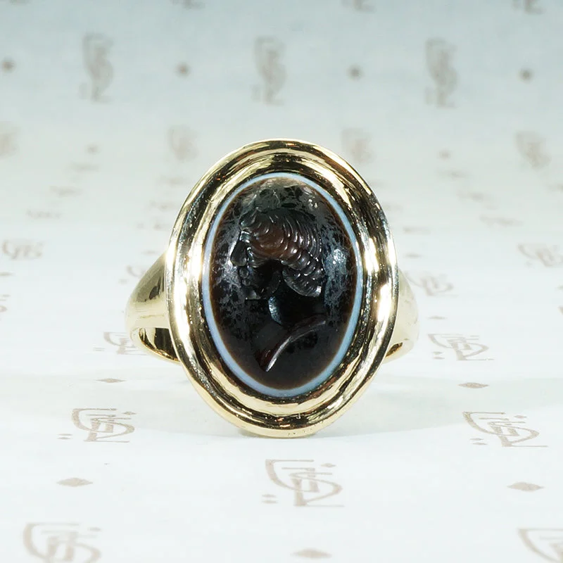 silver wedding rings for women -The Emperor: An Ancient Intaglio Ring