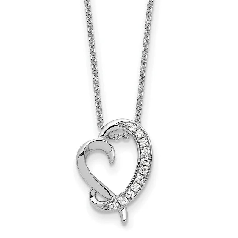 emerald necklaces for women -Sterling Silver CZ Antiqued With Love Your Son Heart 18" Necklace