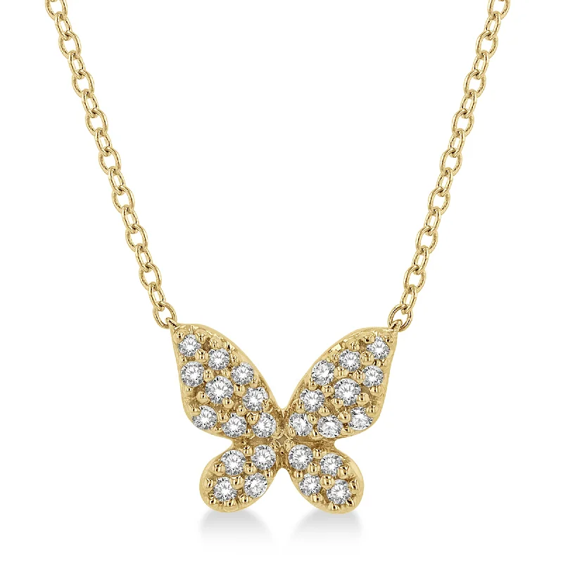 gold pendant necklaces for women -Ashi .15ctw Diamond Butterfly Necklace