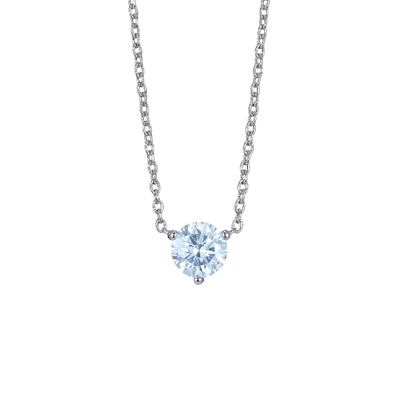 timeless necklaces for women -The Blue Round Brilliant Solitaire Pendant