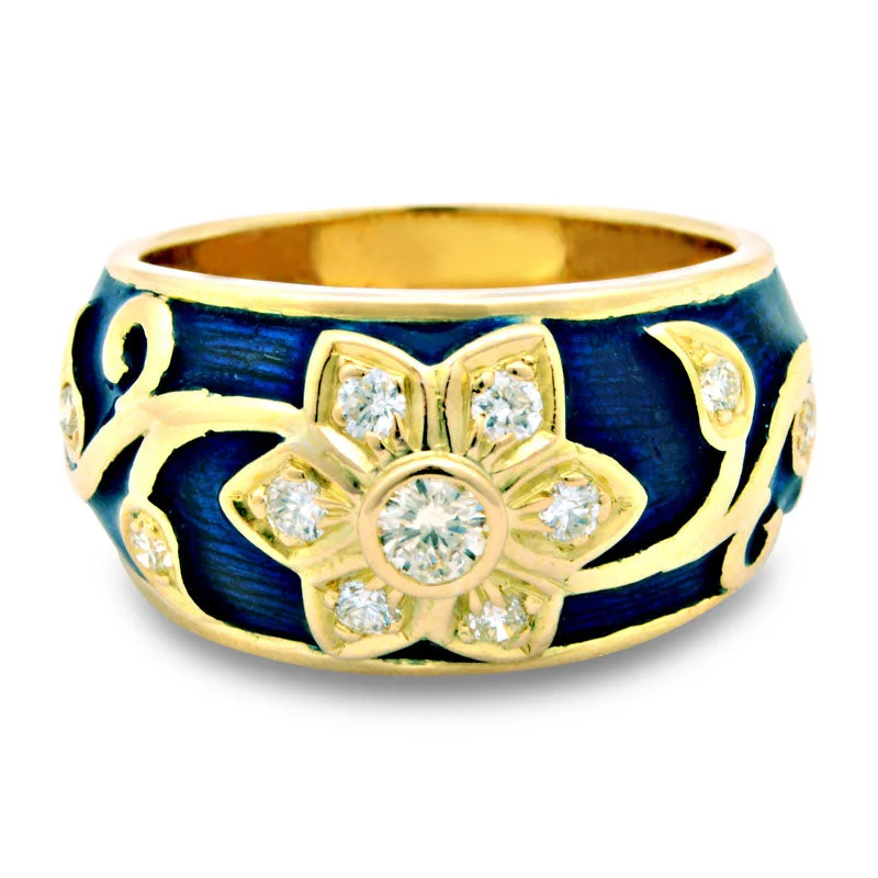 designer rings for women -Ring-Diamond (Enamel)