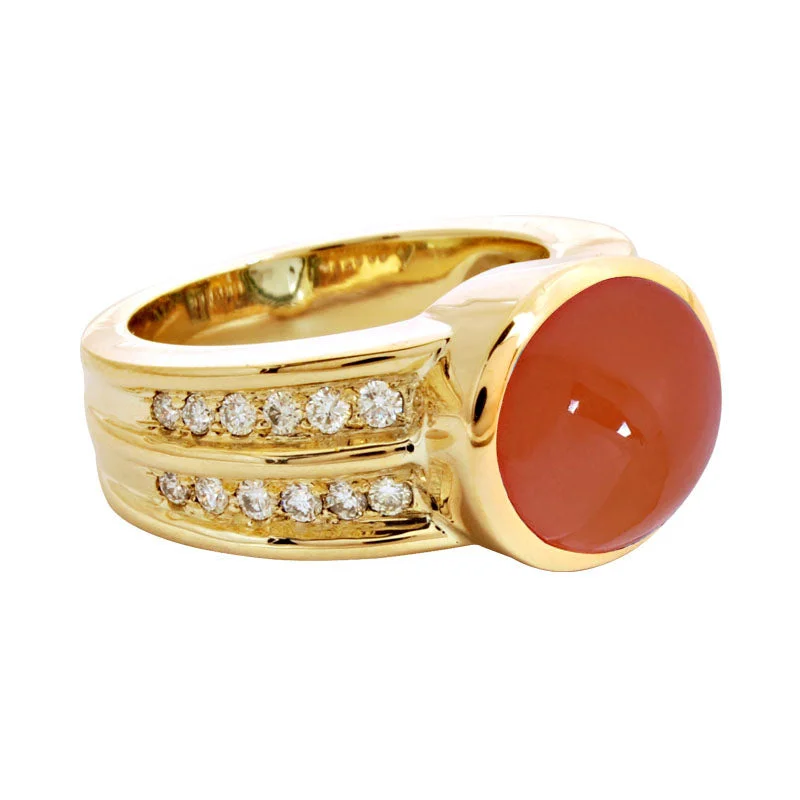 wedding sets for brides -Ring- Cornelian And Diamond