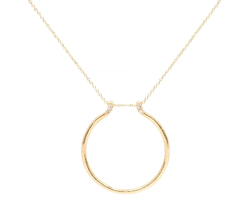 chunky gold necklaces for women -Large Ring Holder Necklace