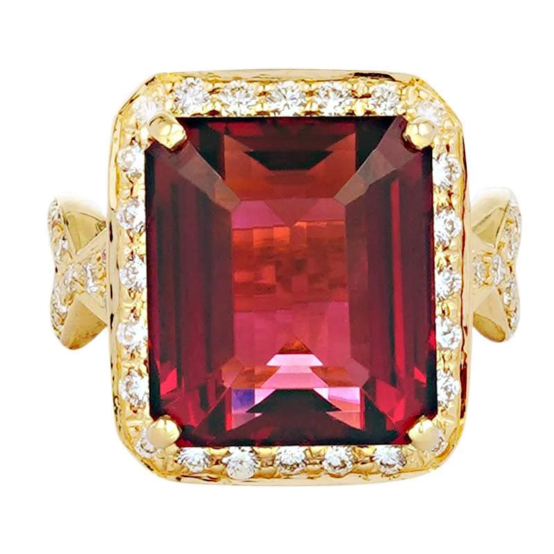 romantic rings for women -Ring - Pink Tourmaline and Diamond