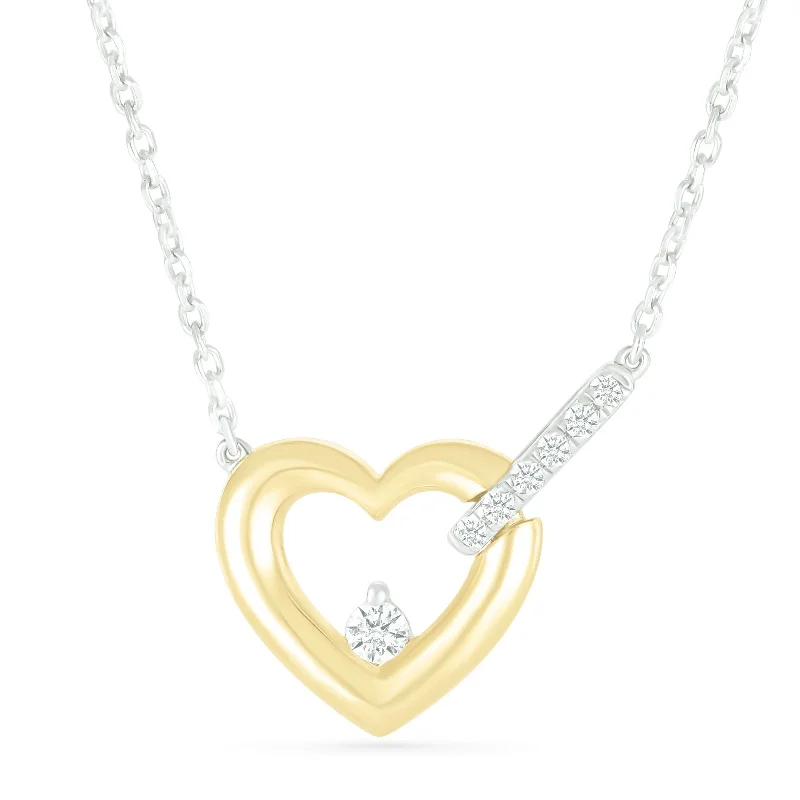 classic pearl necklaces for women -Interlocking Heart Diamond Necklace