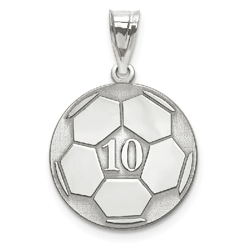 choker necklaces for women -Soccer Ball with Number and Engraved Name Pendant - Sterling Silver or Solid Gold