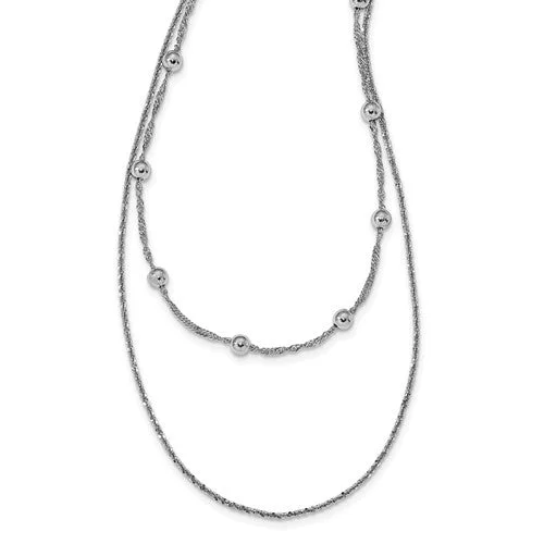 heart-shaped necklaces for women -Sterling Silver Double Strand With 4 In Ext. Choker Necklace