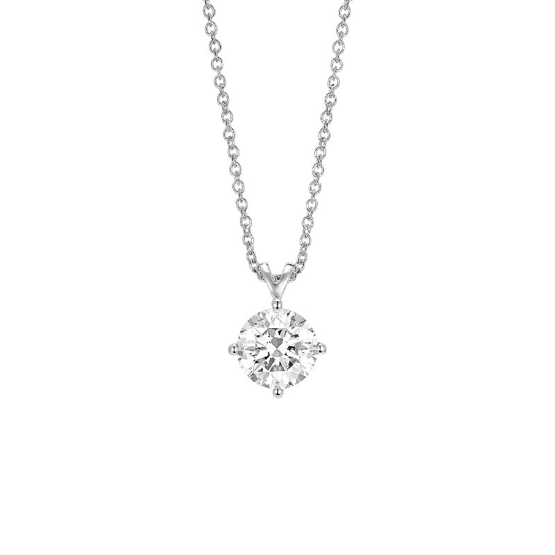 moonstone necklaces for women -The Round Brilliant Solitaire Pendant