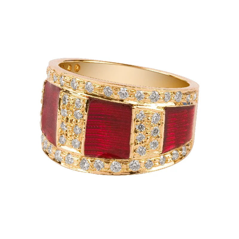 gemstone rings for women -Ring - Diamond (Enamel)