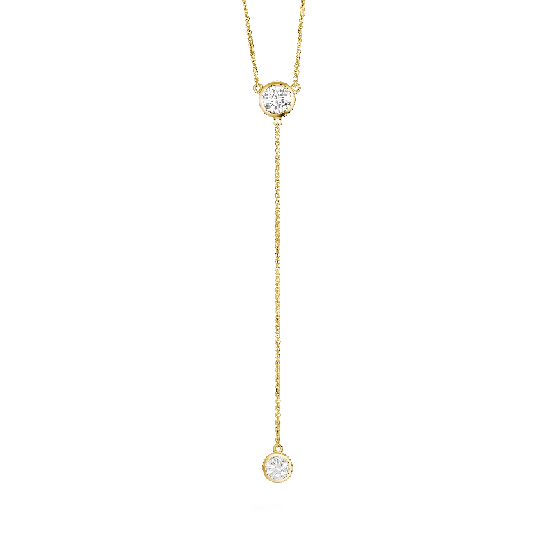 simple chain necklaces for women -The Bezel Lariat Pendant