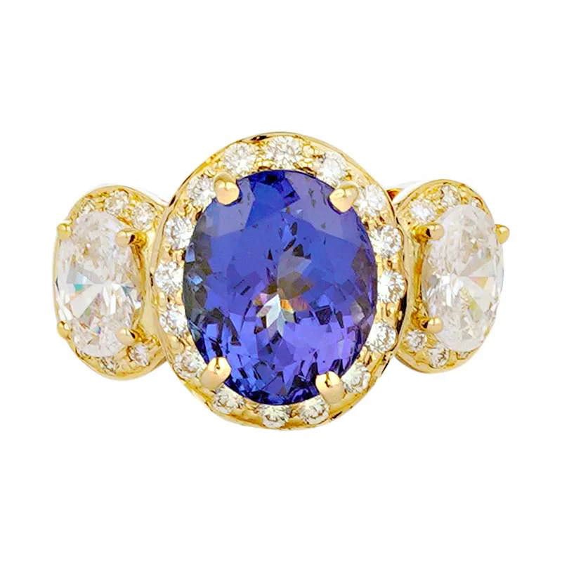 vintage diamond rings -Ring - Tanzanite, Crystal and Diamond