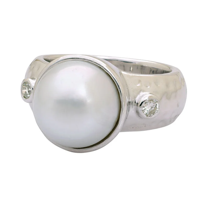 luxury sapphire rings -Ring-South Sea Pearl and Diamond