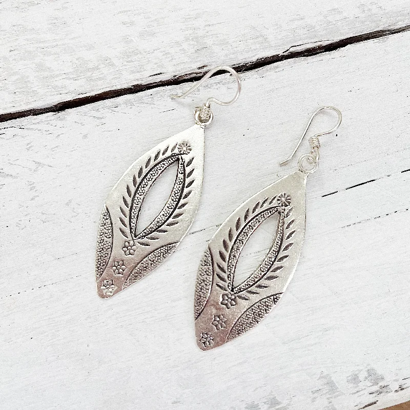 large hoop earrings for women -FLOWER PALM EARRINGS