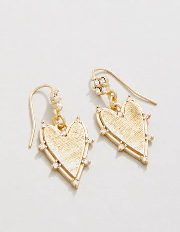 crystal earrings for women -Noble Heart Earrings Crystal