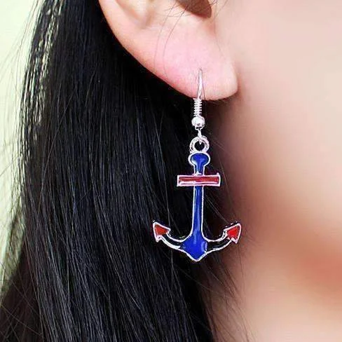 hoop earrings for women -American Anchor Earrings For Woman