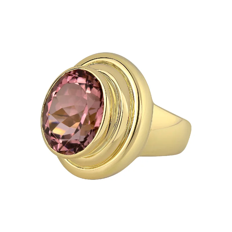 radiant-cut rings for women -Ring- Rubellite