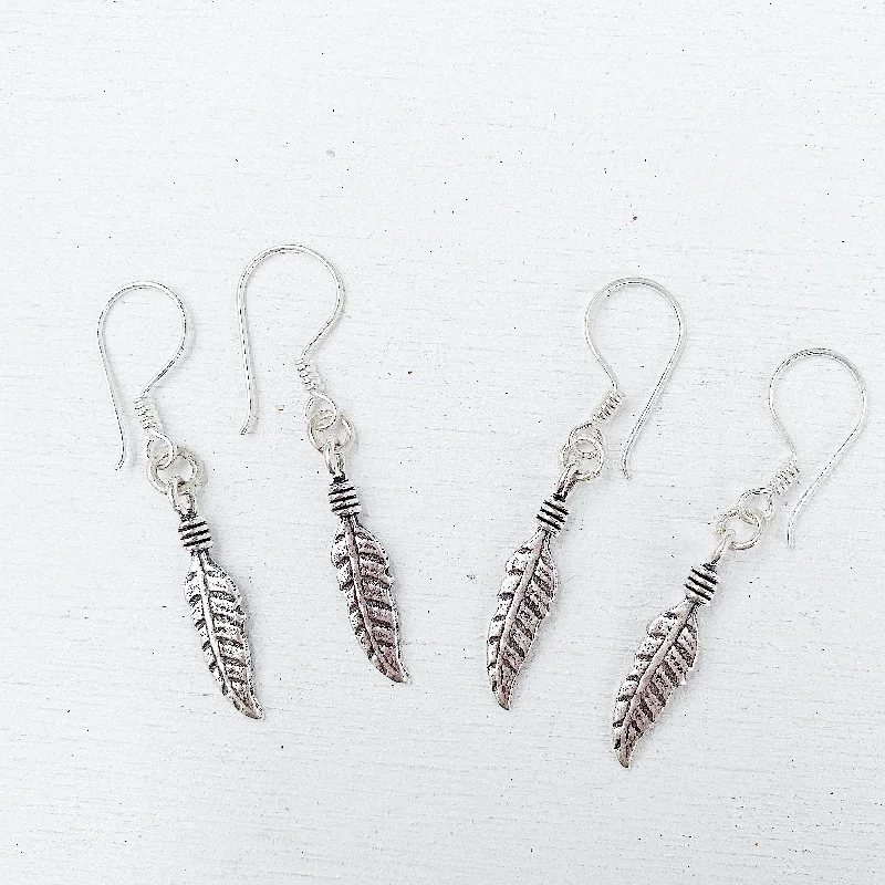 radiant earrings for women -"FREE SPIRIT" PEACE FEATHER EARRINGS