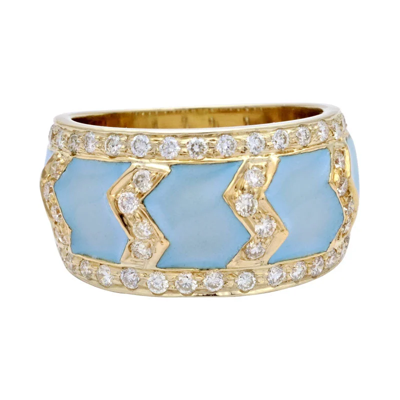 trendy rings for women -Ring-Diamond (Enamel)