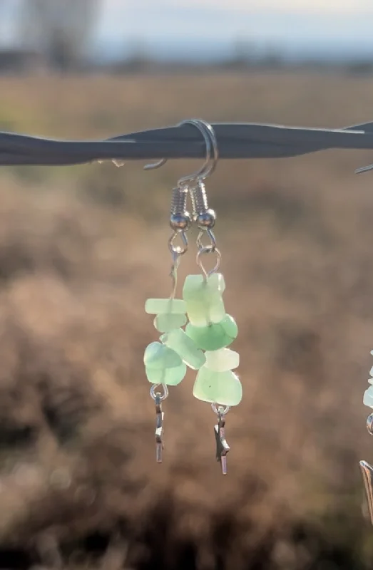 gold hoop earrings for women -Green aventurine earrings