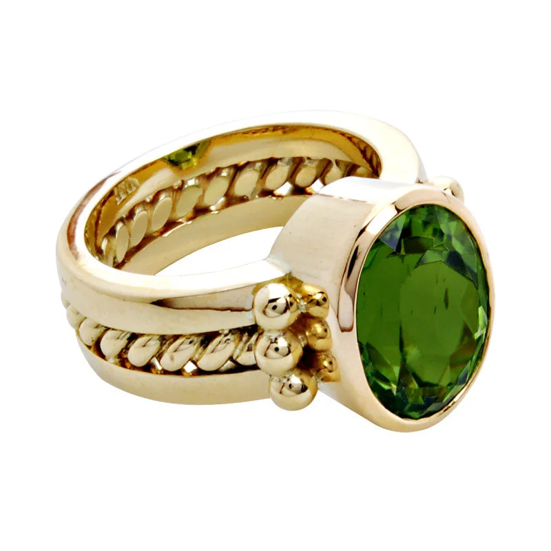 luxury diamond wedding rings -Ring-Peridot