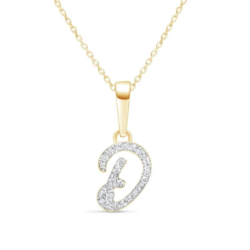 silver chain necklaces for women -Cursive Diamond Initial Necklace