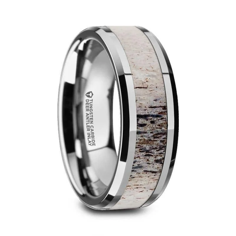 dazzling necklaces for women -Thorsten BUCK Tungsten Wedding Band with Ombre Deer Antler Inlay - 6mm & 8mm