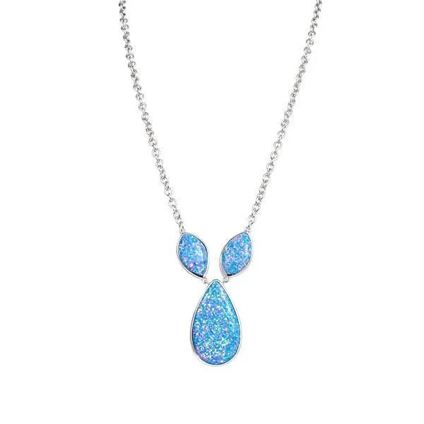 turquoise necklaces for women -Sterling Silver Opal Triple Drop Necklace by Alamea