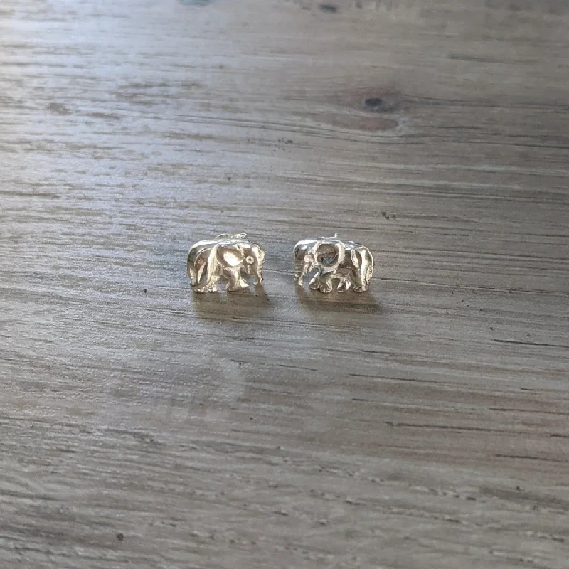 pearl earrings for women -Small Elephant Stopper Stud Earring