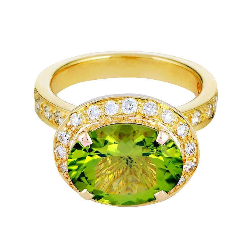 promise rings for women -Ring - Peridot and Diamond