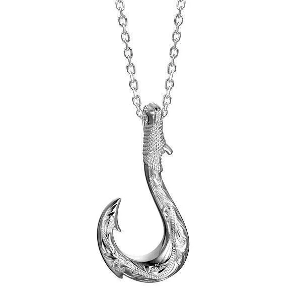 minimalist necklaces for women -Manaiakalani Fish Hook Pendant by Alamea