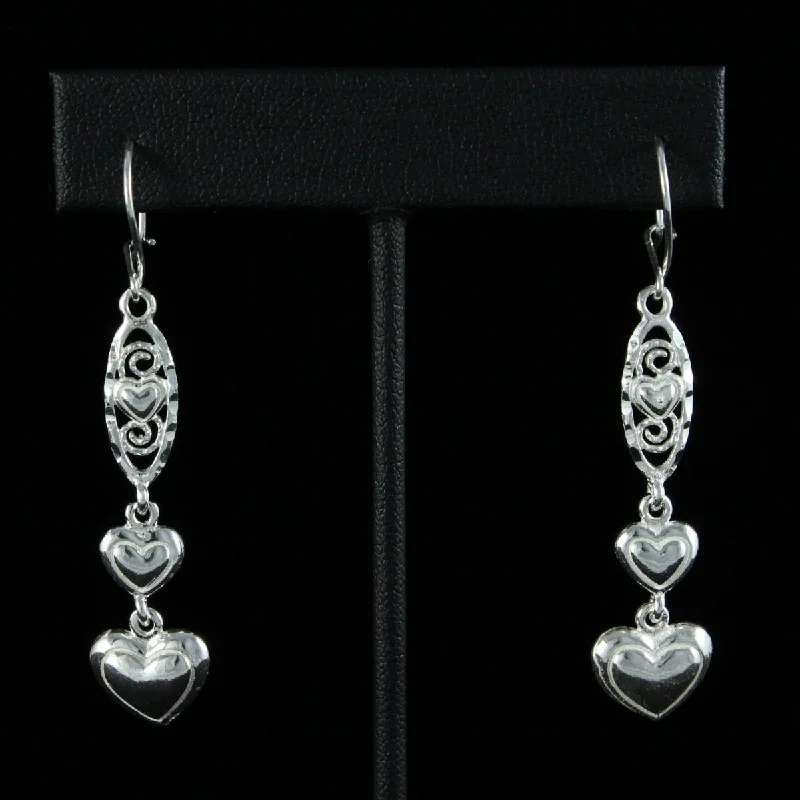 elegant earrings for women -3 Heart Earring Hanging Long