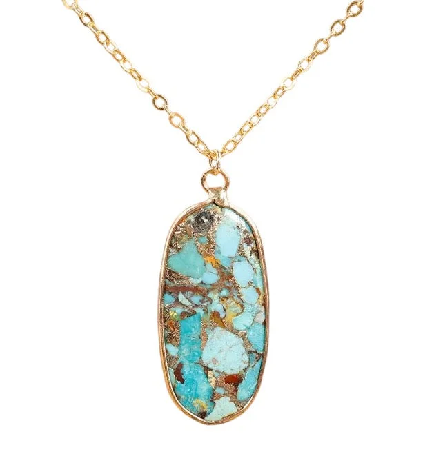 luxury diamond necklaces for women -Turquoise long necklace