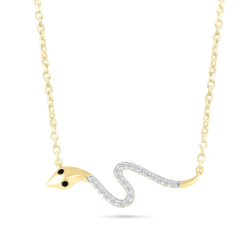 elegant charm necklaces for women -Diamond Snake Necklace