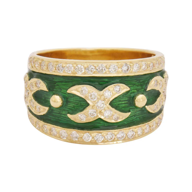 bold rings for women -Ring- Diamond (Enamel)