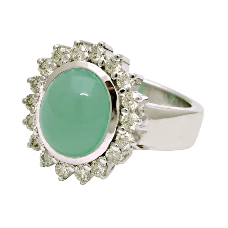 ruby rings for women -Ring-Chrysoprase and Diamond